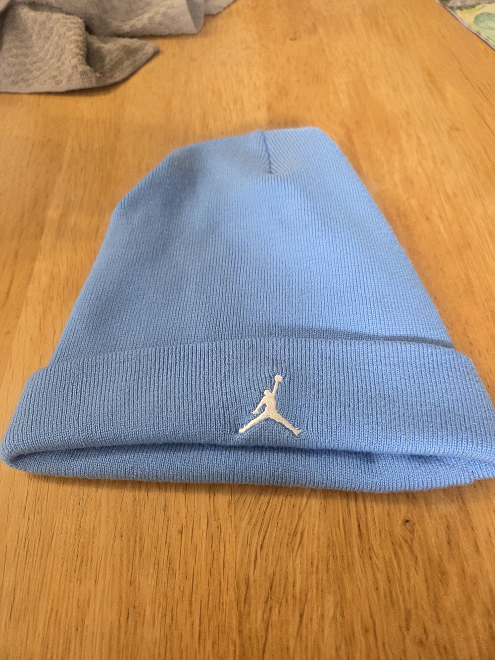 Jordan Light Blue Beanie with White Jumpman Logo